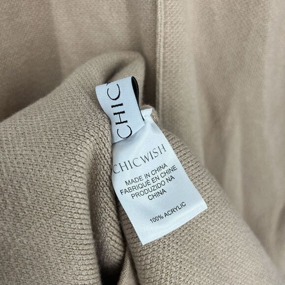 Chicwish Sweater Size Small Womens Tan Classy Open Front Knit Coat Cardigan - Picture 6 of 7